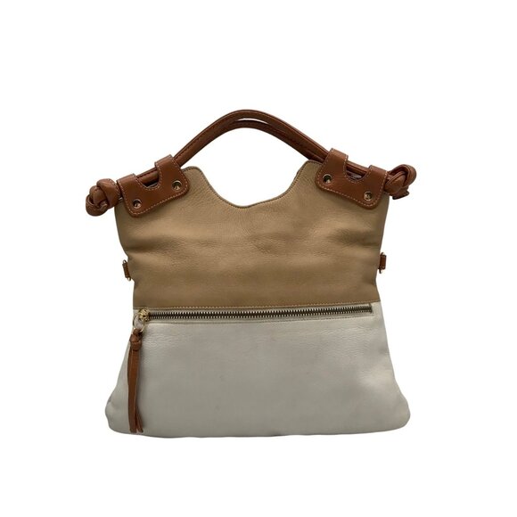 Pietro Alessandro Tan and Beige Leather Shoulder Bag - Picture 1 of 10